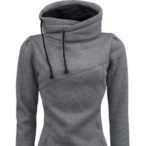 🖤 Long Fitted Gray & Black Sweatshirt Sweater Top